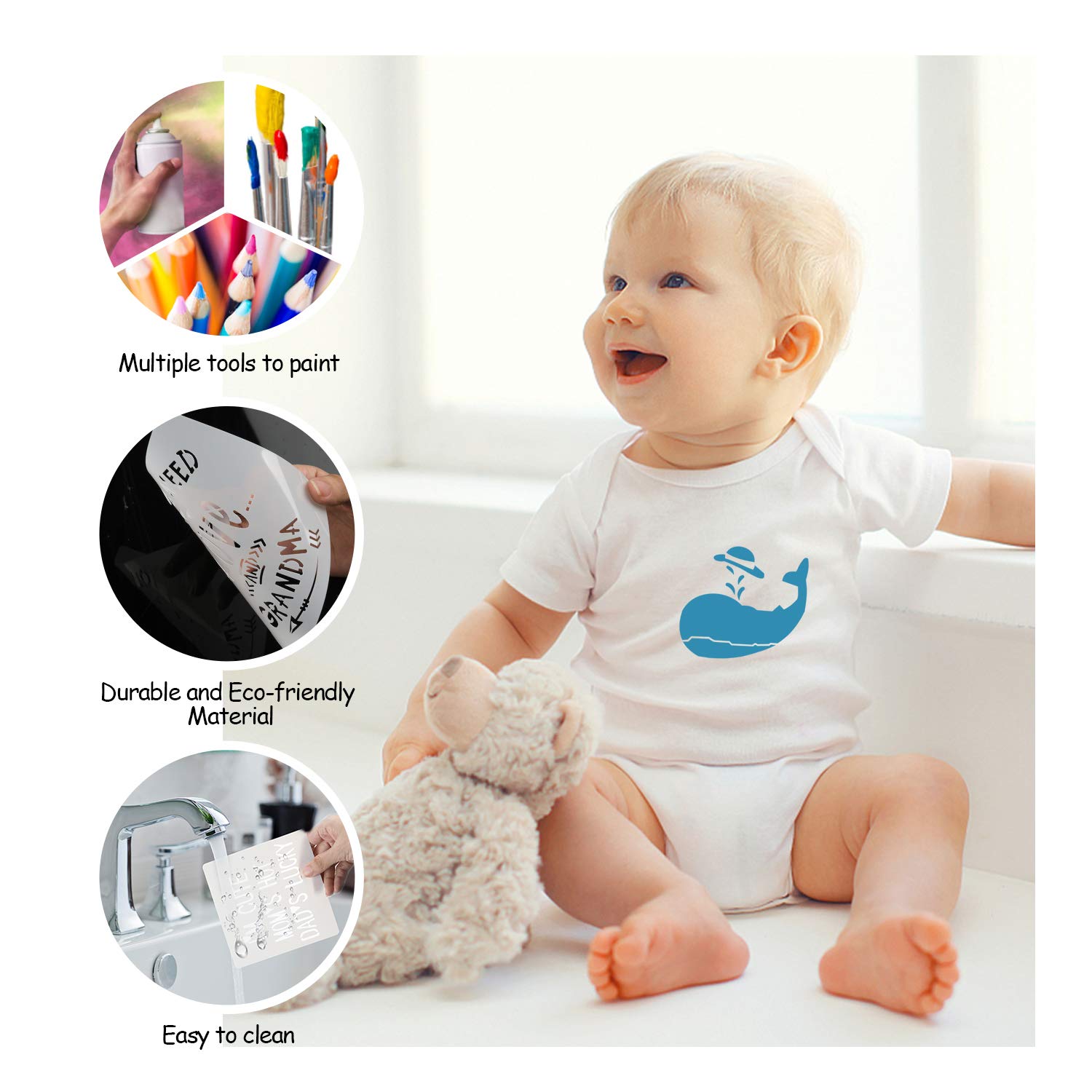 Amazon.com: 20 Pack Onesie Stencil Kit, Mixed Animals